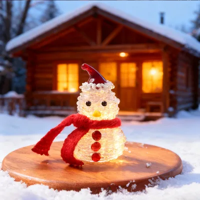 Handmade Glass Christmas Tree Snowman Glass Ornament Car Creative Christmas Gift Office Desktop Decoration