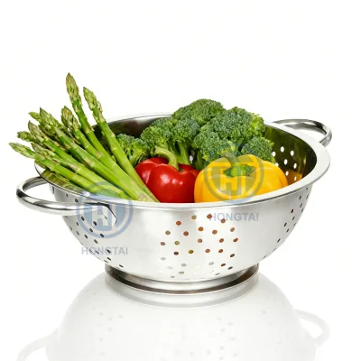 Heavy Duty Stainless Steel Kitchen Colander-Eco-Friendly Countertop Fruit Cleaner & Drain Basin Dishwasher Safe