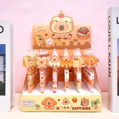 Cute Capybara Acrylic Patch Pen, Zen-Style Capybara Click Ballpoint with ST Tip, Quick-Dry Gel Pen Stationery