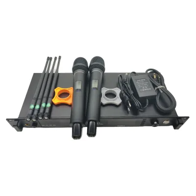FM-WU15 UHF True Diversity Wireless Microphone System Adjustable Frequency 300 Meters Long Range Outdoor Stage Mic 200 Channels