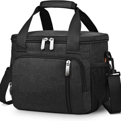 Lunch Bag Lunch Box for Men Women Double Deck Leakproof Insulated Large Adult Camping Cooler Bag for Work Beach Picnic Travel
