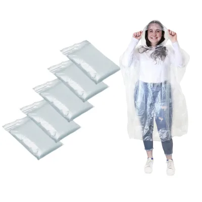 12pcs Disposable Waterproof Raincoat Outdoor Hiking Mountain Travel Emergency Transparent Portable Adult Poncho Rain