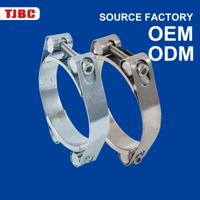 Heavy Duty Sanitary Stainless Steel Galvanized Pipe Clamp with Double Bolts-TJBC QL05