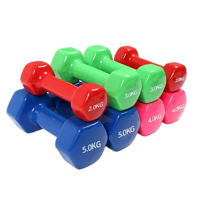 Wholesale Gym Weights Lifting Workout Dumbell Sets Gym Equipment Woman 5KG Neoprene Vinyl Coated Dumbbells Price for Home Use