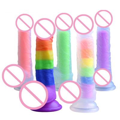 New Arrival Real Rubber Penis Dildo Liquid Silicone for Rainbow Dildo Colorful Female Vagina Masturbation Flexible Dildos