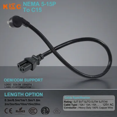 High Quality C15 Power Cable American Standard Pure Copper Core Flame Retardant Heat Proof