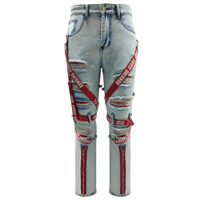 RNSHANGER Wholesale Mens Stacked Ripped Jeans Stylish Jeans for Men High Quality Mens Designer Jeans