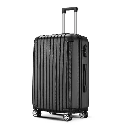 Customizable ABS Spinner Luggage Set Universal Wheels 20/24/28 Inch Business Suitcase TSA Lock Featuring PC Aluminium PU