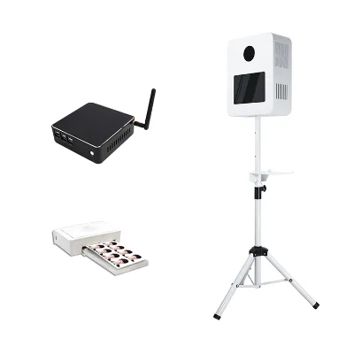 All-in-One Selfie Photo Booth 10.1" Touch Screen 4th Gen 8GB RAM 256GB SSD with Thermal Printer Tray & LED U-Light