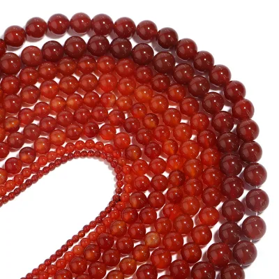 Handmade Natural Red Agate Gemstone Beads High Quality Strands for Jewelry Making Sizes 4mm 6mm 8mm 10mm