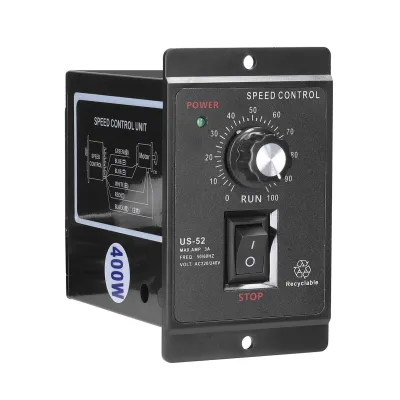 400W AC Motor Speed Controller US-52 220V Variable Speed Regulator for Gear Motor Industrial Automation