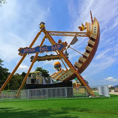 Factory Direct Wholesale Outdoor 24 Seat Thrilling Pirate Ship Ride Metal Construction CE&ISO Certified 12-Month Warranty for