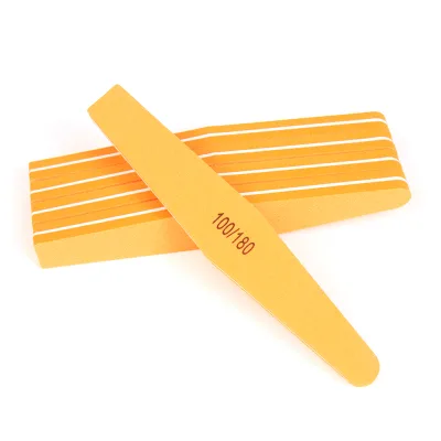 Wholesale Manicure Tool Orange Sponege Nail File Double Sided 100 180 Grit Diamond Nail File