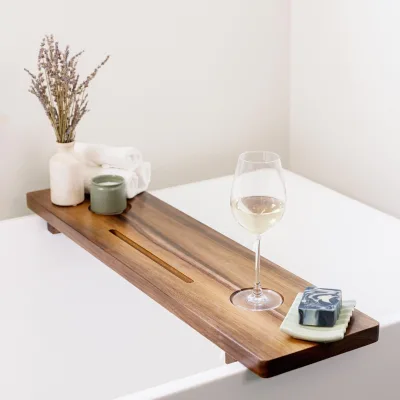 Premium Nature Shed Bathtub Tra| Large&Thick 35'Acacia Wood Luxury Bath Tray for Tub|Anti-Tip,Non-Toxic,Adjustable Bathtub Trays