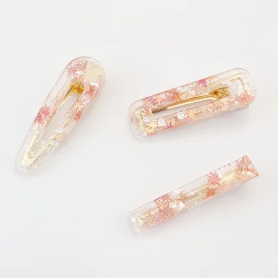 Factory Direct Sale Korean Acrylic Hair Clip Set Girl Star Print Metal  Hair Clips for Women Accessories