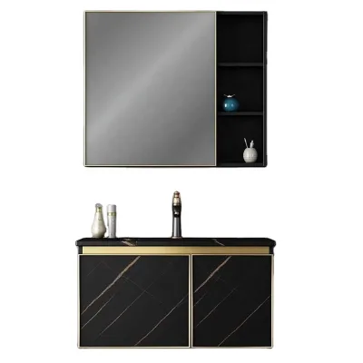 Customized Modern Design Wooden Home Furniture Aluminium Waterproof Storage Mirror Bathroom Cabinet