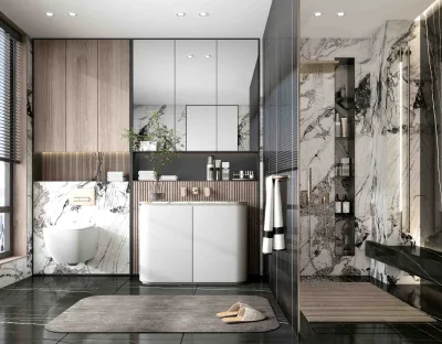 Multifunctional Bathroom Cabinet with Drawers and Shelves