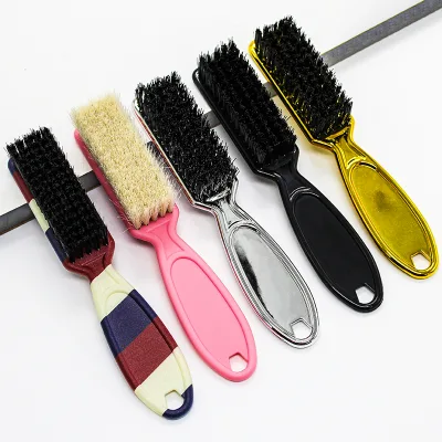 Customized Barber Comb Brush Men's Beard Styling Brush Anti-Static Nylon Barber Cleaning Fade Brush for Hairdresser
