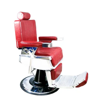 Economical Luxury Leather bar Stool Swivel Metal Adjustable bar Chair Barber Shop Heavy Dury Reclining Swivel Barber Chair