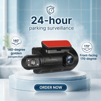 Deyongwang A68 Dual Lens 3 Inch IPS Screen 170 Driving Recorder HD 1080P Night Vision Car Front Reversing Built-in WiFi