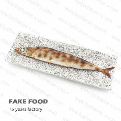 Seafood Restaurant Advertisement Display Props Event Decor Fake Pacific Fish Realistic Fake Broiled Saury for Photography Props