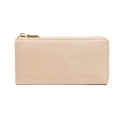 High Capacity Zipper Long Genuine Leather Wallet for Women