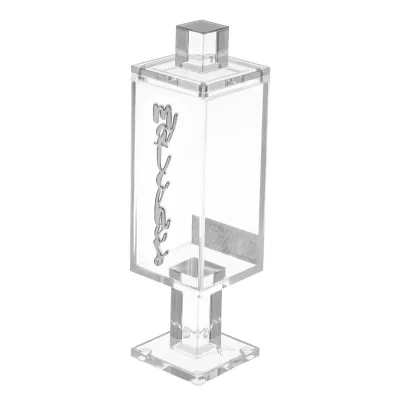 Wholesale Honeycomb Striker Acrylic Match Storage Jar, Custom Pedestal Clear Lucite Matchstick Display Holder