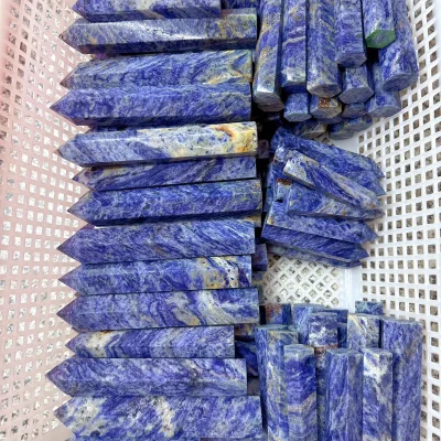 Wholesale Natural Sodalite Stone  Point Crystal  Quartz Tower for Healing or Art & Collectible