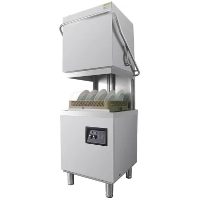 High Efficiency Cleaning Water Saving Automatic 304 Stainless Steel Industrial Kitchen Equipment Hood Type Commercial Dishwasher
