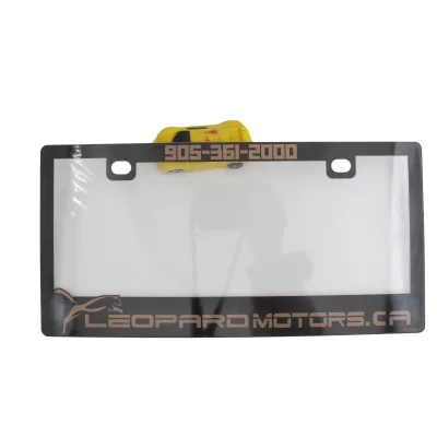 Custom Logo UV Printing Transparent Clear US Canada License Plate Frame Auto Car Dealer Frame