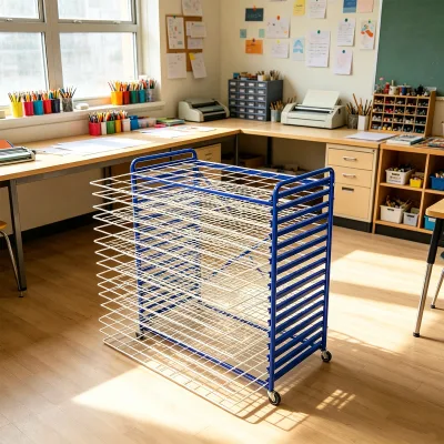 Custom School Studio Workshop Multi Layer Metal Wire Dry Storage Rack Holder for Newspaper Art Painting Scrapbook A4 Paper Stand