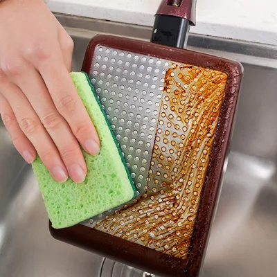 New Dishwashing Sponge, Double-sided Hanging Kitchen Cleaning Cloth, Absorbent Cloth, Strong Stain Remover