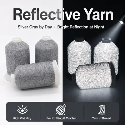 Reflective Thread Yarn Manufacturer for Knitting Weaving Crochet Custom Denier Polyester Nylon Sample MOQ Bulk Wholesale Supply