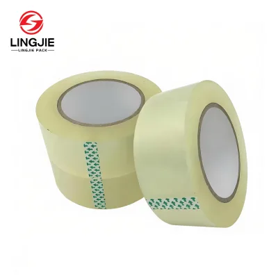 Lingjie Brand Customizable Sustainable Transparent BOPP Packing Tape, Large Roll, Ideal for Green Logistics Express Box Sealing
