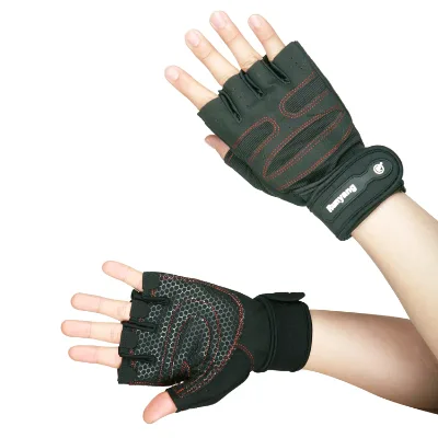 Custom Print logo Half Finger Microfiber Spandex Warm Latex Fitness Cycling Gloves
