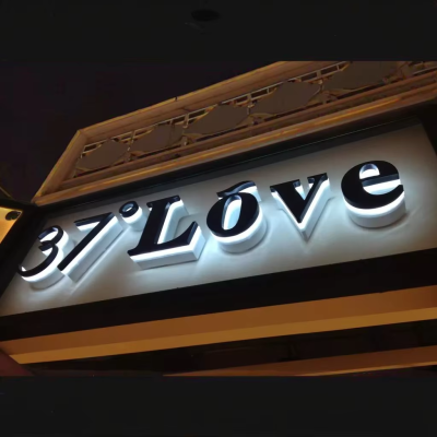 Custom 3D Light Sign LED Backlight Acrylic Letter Business Reception Company Advertising Front Metal Logo Channel Letter