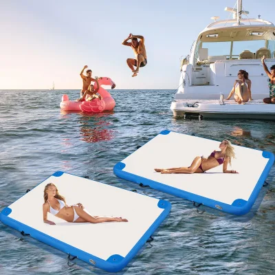 Professional Factory Custom Water Inflatable Leisure Platform Ocean Floating Yoga with Durable Handle for Entertainment