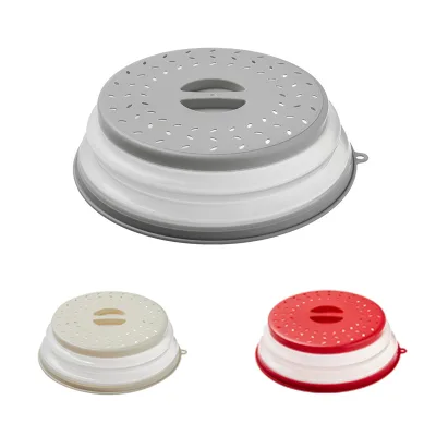 Custom Vented Collapsible Splatter Guard Dish Plate Lid Heat Resistant Microwave Splatter Cover