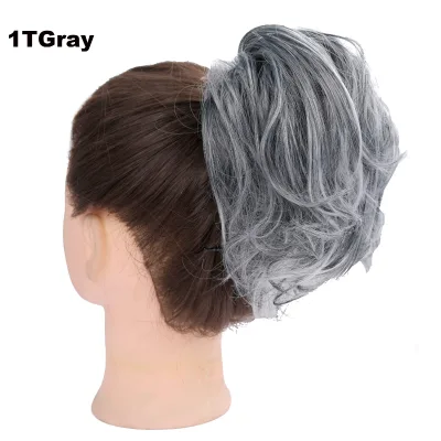 Synthetic Hair Chignon Ponytail Ring Wrap Hair Scrunchies Chignon Hair Bun With Rubber 50grams
