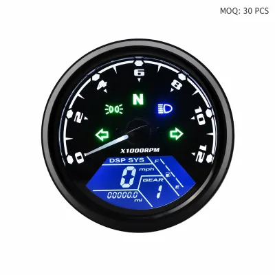 Universal 12000 RPM Motorcycle LCD Digital Speedometer Tachometer Odometer for Retro Modification with Magnetic Sensor Kit