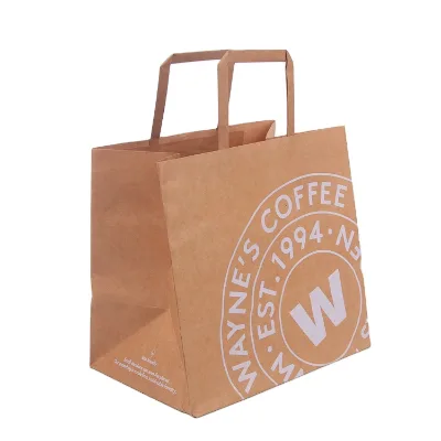 Eco-Friendly Brown Craft Paper Bag Recyclable Shopping Bag Wholesale Option Available