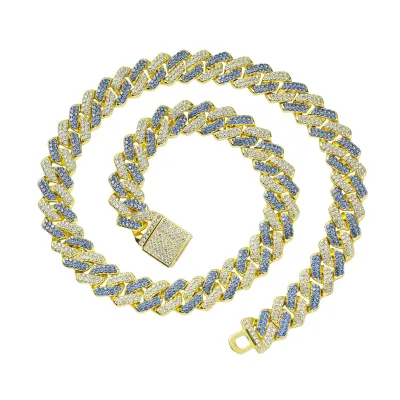 two-color Cuban chain jewelry Hipster exaggerated domineering necklace