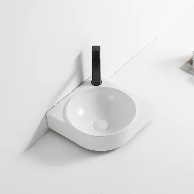 Ceramic Bathroom Sink Modern Bathroom Wash Basin Sink for Corner
