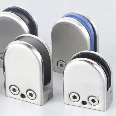 Hot Selling SUS 304 Stainless Steel U/D Shape Flat Arc Bottom Stain Brushed 8-10mm Glass Clamp