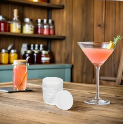 100Pcs Eco-Friendly Disposable Paper Cup Covers Leak Resistant Cup Caps Hotel KTV Bars Cafes Restaurants Stackable Compact