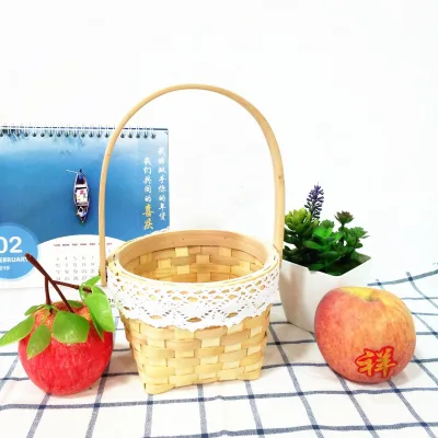 Cheap Wood Home Decor Basket Kitchen Grocery Food Creative Baskets Christmas Gift Mini Wooden Gift Baskets