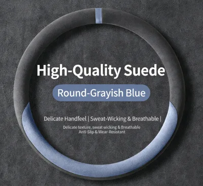High Quality Universal Car Steering Wheel Cover Luxury Anti Skid Suede Leather Auto Interior Accessories Wholesale
