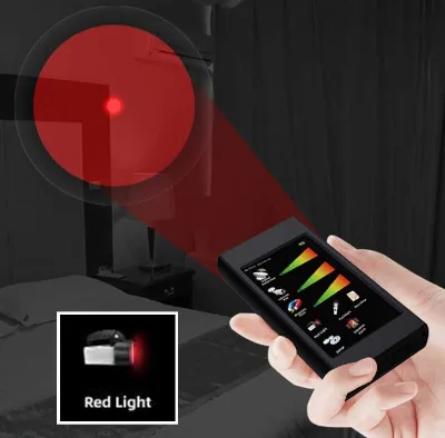 T68 Infrared Camera Finder - Anti-Spy Hidden Lens Detector, Optical Lens Finder for Pinhole Cameras, Travel Security Gear