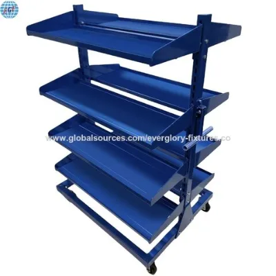 Double-Sided Four-Layer Custom Metal Display Rack for Retail Store