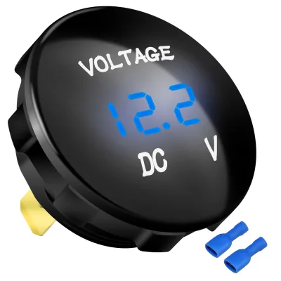 12V Waterproof Voltmeter 12v Heavy Duty Voltmeter Waterproof USB Car Voltage Meter Round Voltmeter for Marine